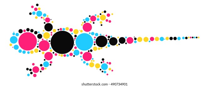 gecko shape vector design by color point