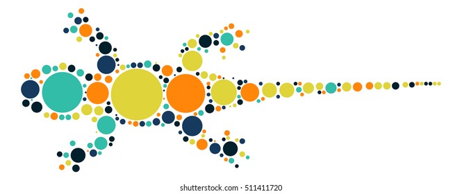 gecko shape vector design by color point
