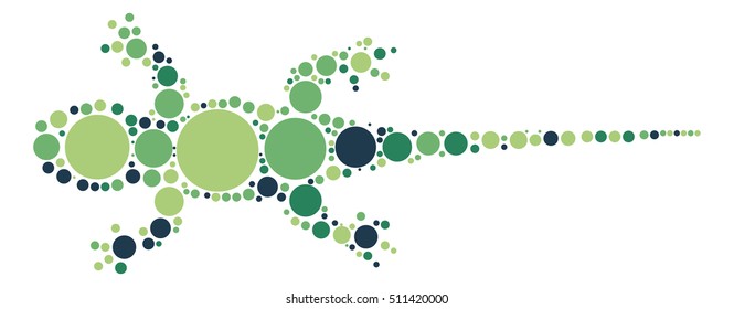 gecko shape vector design by color point
