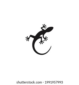 gecko silhouette icon vector on a white background