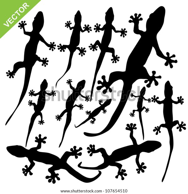 Gecko Silhouette Vector Stock Vector (Royalty Free) 107654510