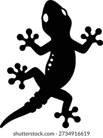Gecko Silhouette Vetor Icon – Forma de lagarto mínima para design de logotipo e marca tropical
