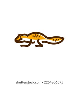 gecko simple line icon logo vector design, modern logo pictogram design of lizard pet reptile mascot