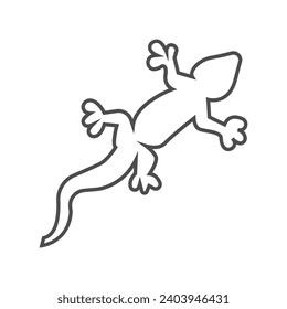 Gecko thin line vector icon, outline icon, pixel perfect icon