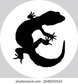 gecko vector design with black color and white background