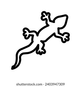 Gecko vector line icon, outline icon, pixel perfect icon