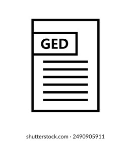 Ged file icon illustrated on background