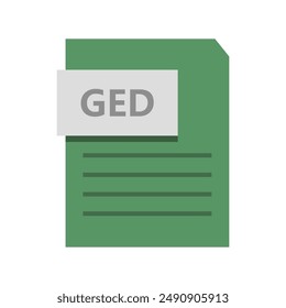 Ged file icon illustrated on background