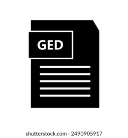 Ged file icon illustrated on background