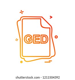 GED file type icon design vector