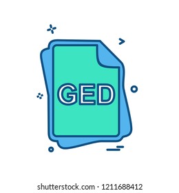 GED file type icon design vector