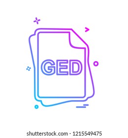 GED file type icon design vector