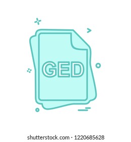 GED file type icon design vector