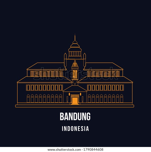 Gedung Sate Bandung Landmark Vector Illustration Stock Vector Royalty Free 1790844608 7251