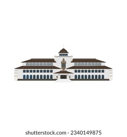 Gedung Sate Icon Vector Design Template und Illustration
