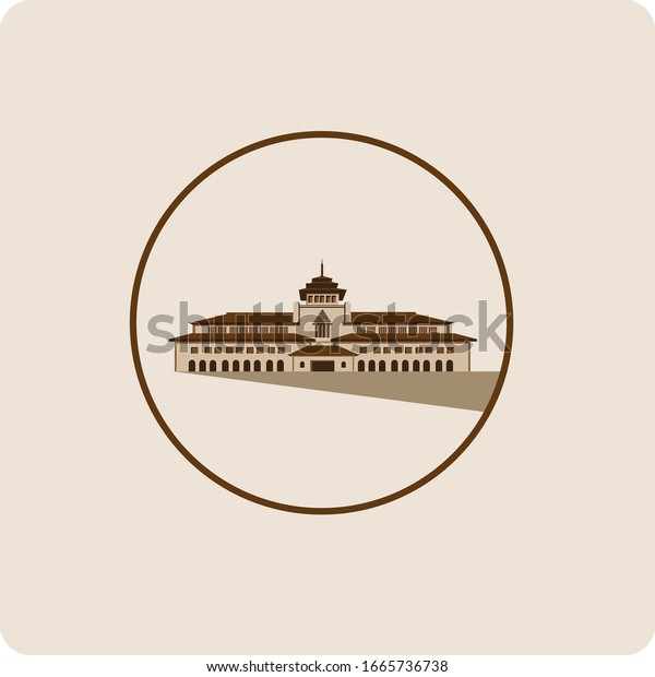 Gedung Sate Vector Illustration Icon Bandung Stock Vector Royalty Free 1665736738 Shutterstock 8453