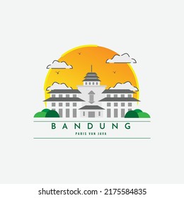 Gedung Sate Vector Illustration Stock Bandung