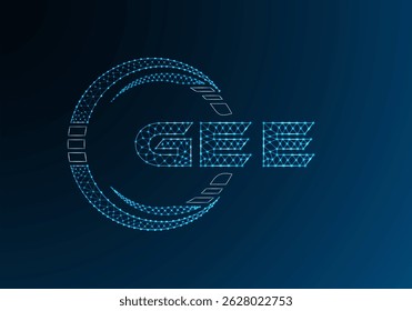 GEE low poly letter logo vector design. GEE lower poly logo design. Low poly logo.