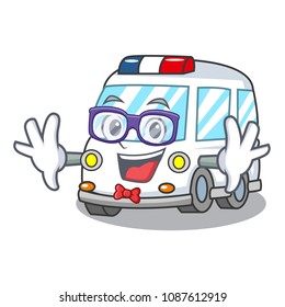 Geek ambulance character cartoon style