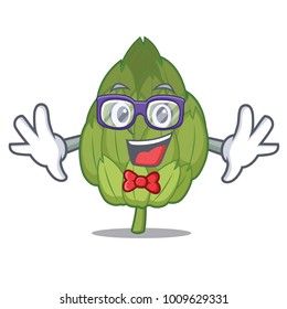 Geek artichoke character cartoon style