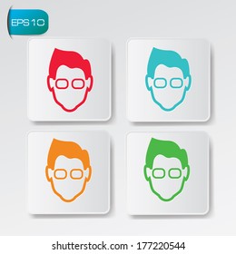 Geek avatar buttons,vector
