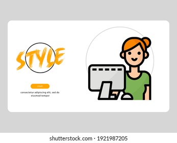 The geek avatar on an life style-themed white background is perfect for learning materials and visual illustration on digital products