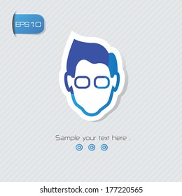 Geek avatar symbol,vector