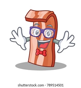 Geek bacon character cartoon style