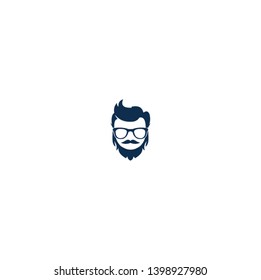 Geek and barber logo design vector