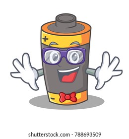Geek battery character cartoon style