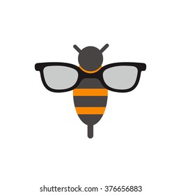 Geek Bee Logo Vector Illustration