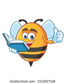 geek bee mascot character vector design