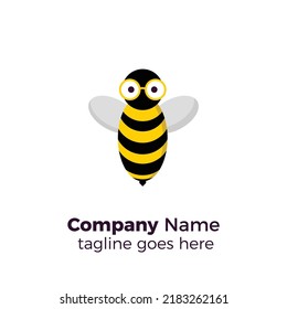 geek bee simple professional logo vector design illustration template