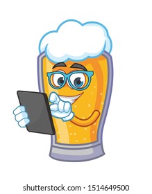 geek beer cartoon mascot character vector