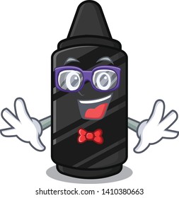 Geek black crayon in the character shape