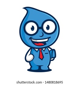 Geek blue water mascot vector 