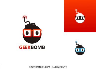 Geek Bomb Logo Template Design Vector, Emblem, Design Concept, Creative Symbol, Icon