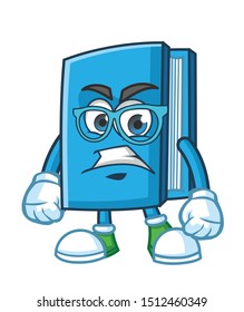 geek book mascot character design vector