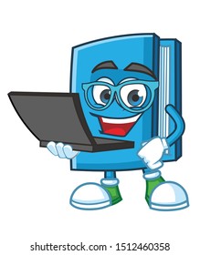 geek book mascot character design vector
