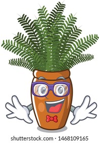 Geek boston fern isolated with the character