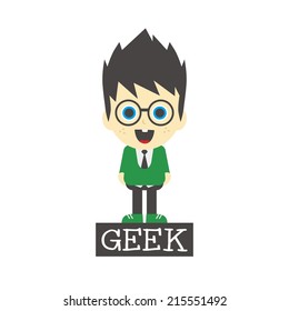geek boy cartoon