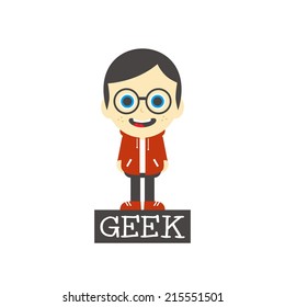 geek boy cartoon