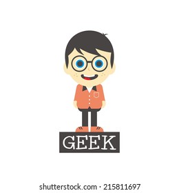 geek boy cartoon