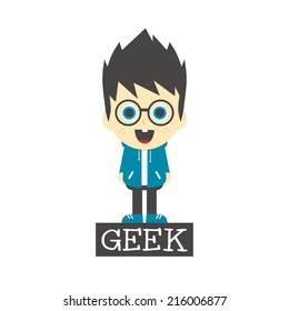 geek boy cartoon