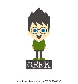 geek boy cartoon