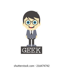 geek boy cartoon