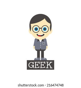 geek boy cartoon