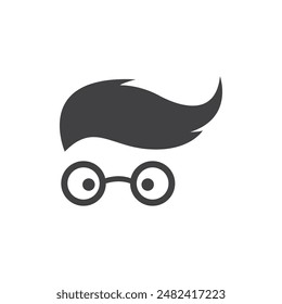Geek Boy character logo sign illustration vector design