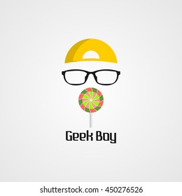 Geek Boy Design Logo Template