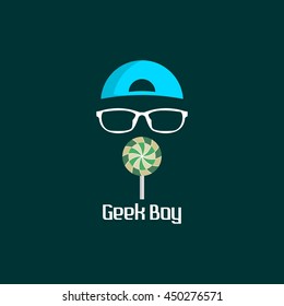 Geek Boy Design Logo Template